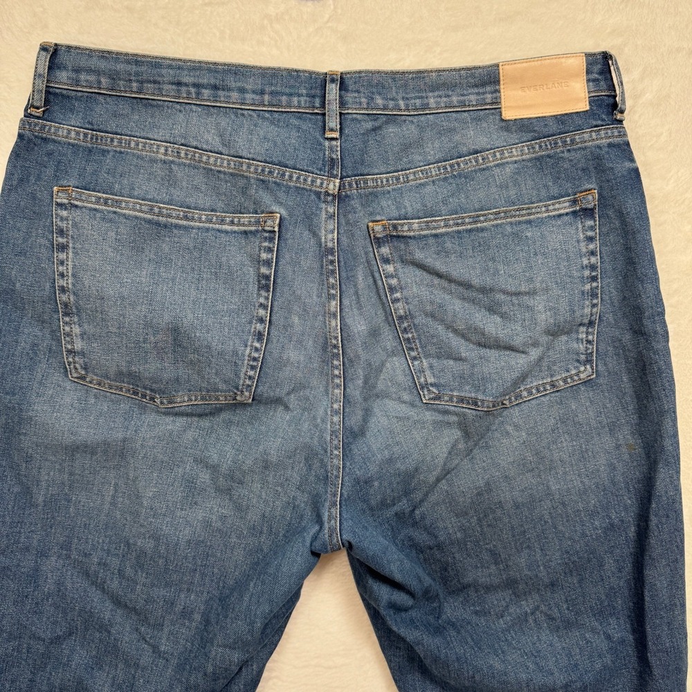 Everlane The Cheeky Jean Womens 33 Regular Straight High Rise Raw Hem Stretch - Picture 9 of 11